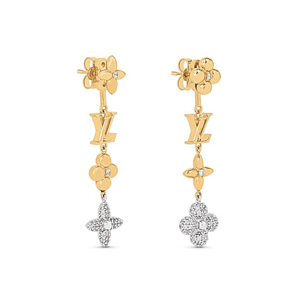 Boucles D'oreilles Monogramme Louis 18 Carats