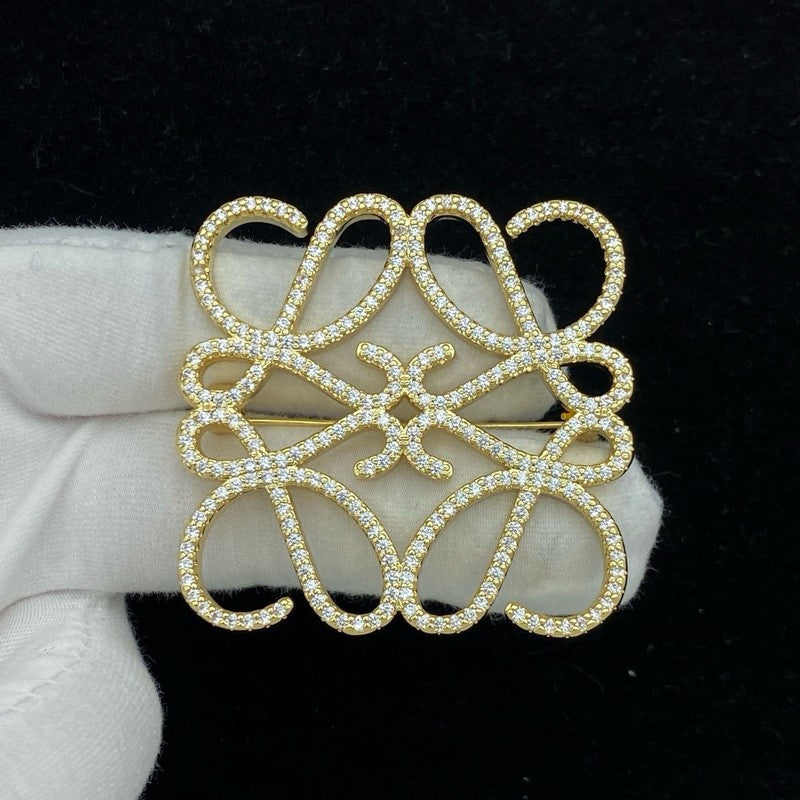 18K LOE Gold Diamond Brooch