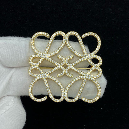 18K LOE Gold Diamond Brooch