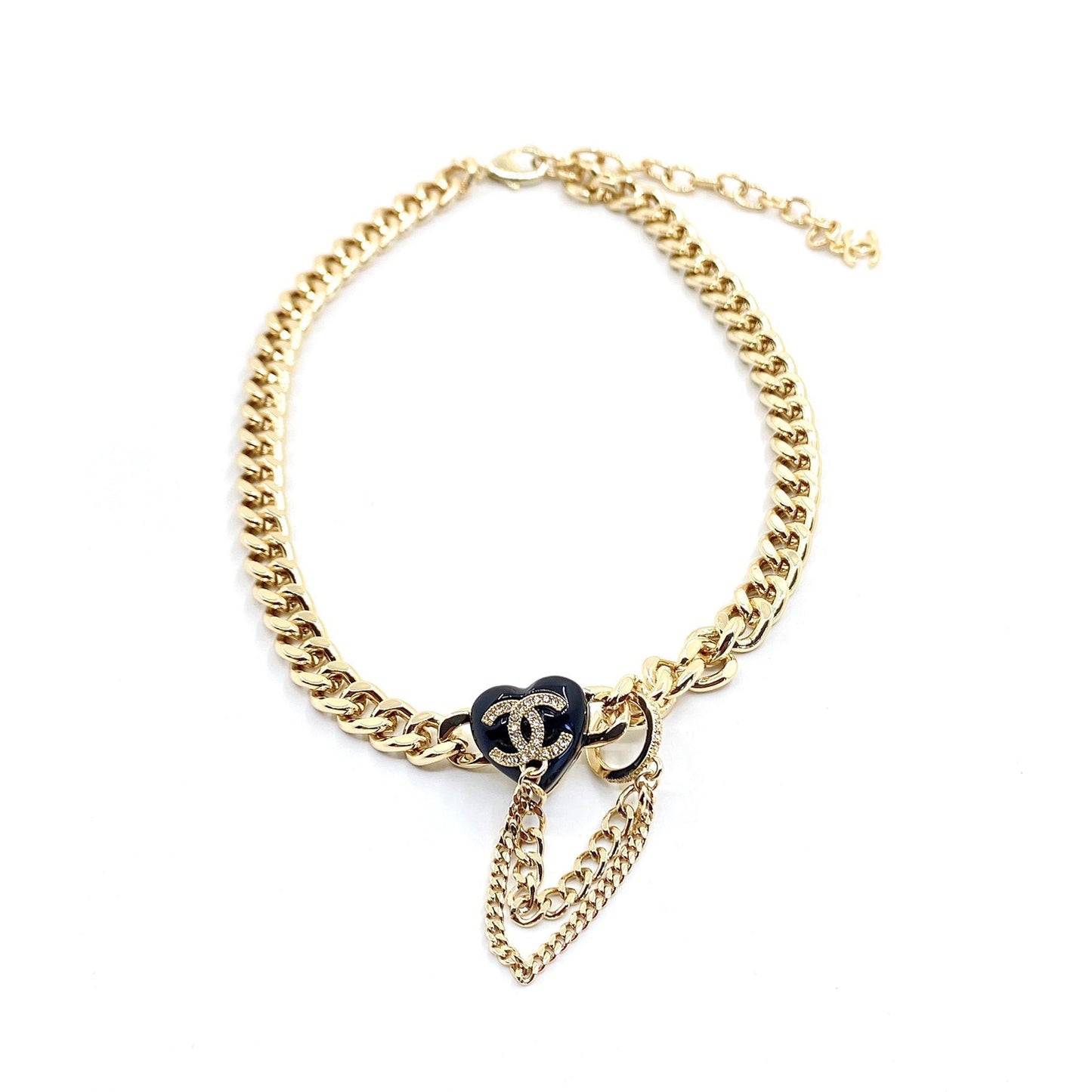 18K CHANEL CC Black Choker Necklace