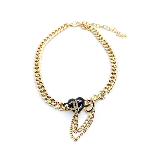 18K CHANEL CC Black Choker Necklace