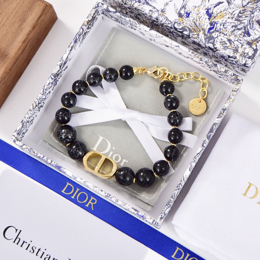 Bracelet Perles Noires Montaigne 18K CD 30