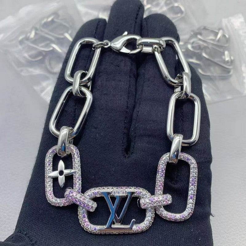 18K Louis Blue Logo Color Diamond Bracelet