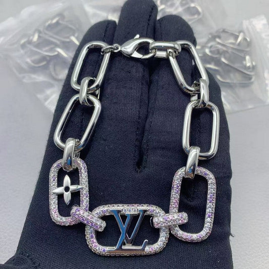 18K Louis Blue Logo Color Diamond Bracelet
