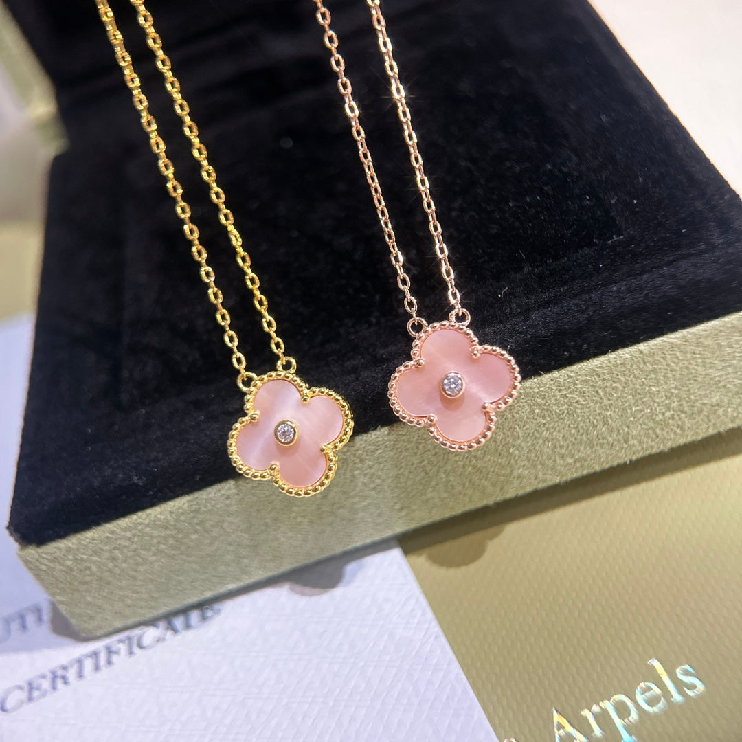 18K Sweet Alhambra Pink Clover Necklace