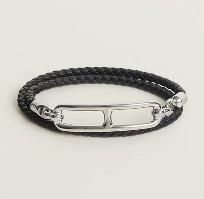 Bracelet Roulis Double Tour Noir H 18K