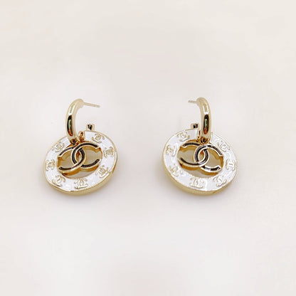 18K CHANEL CC Circle Earrings