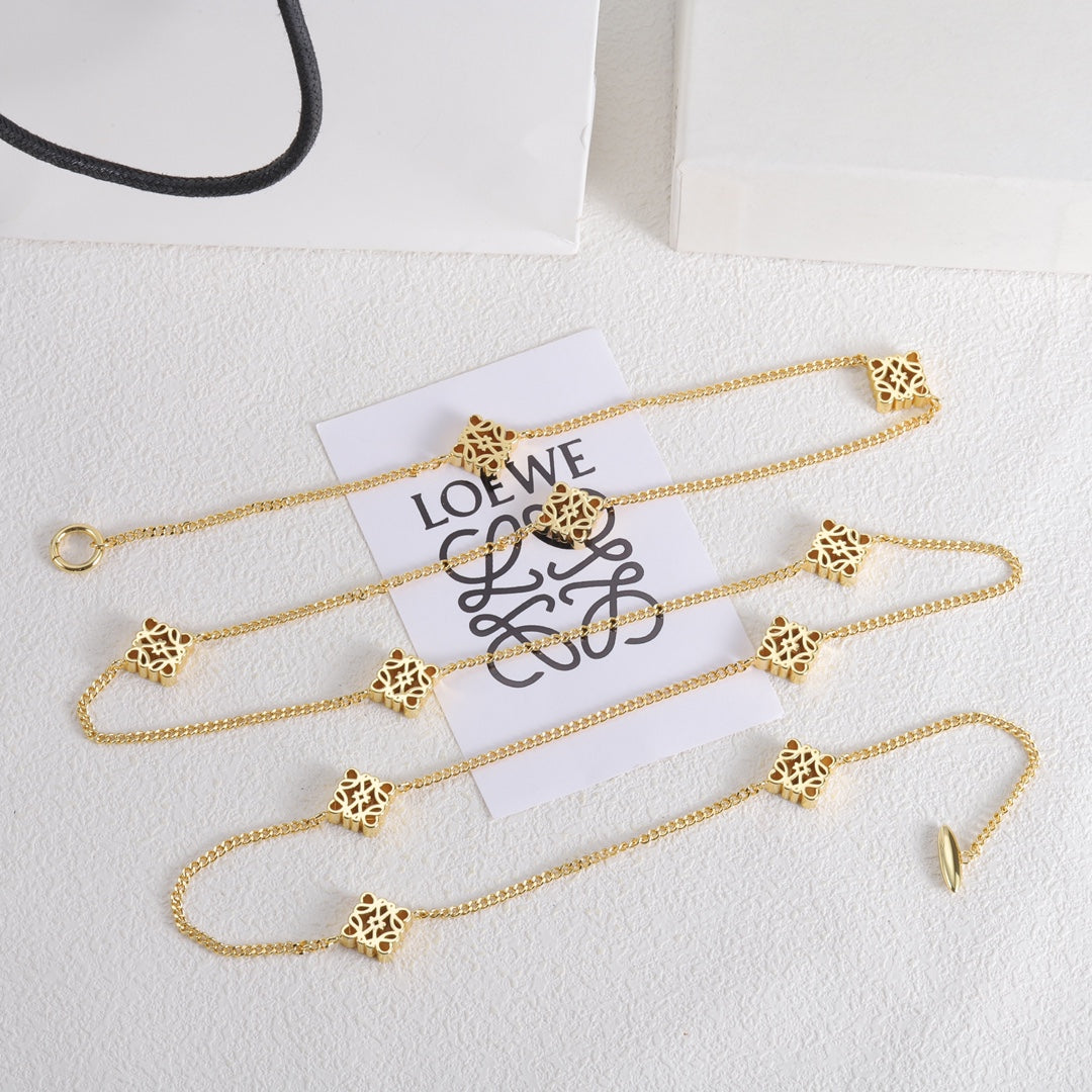 18K Anagram Long Necklace