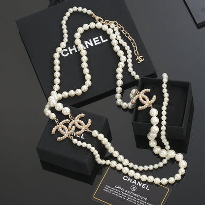 18K CC Long Pearls Necklace