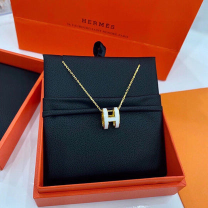 18K Mini Pop H White Necklace