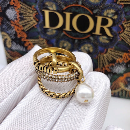 18K CD Pearl & Crystal J'Adior Rings