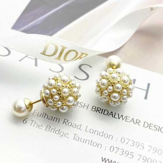18K CD Pearl Gold Earrings