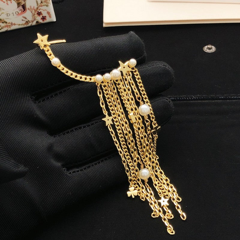 CD Tribales Long Tassel Half Earrings