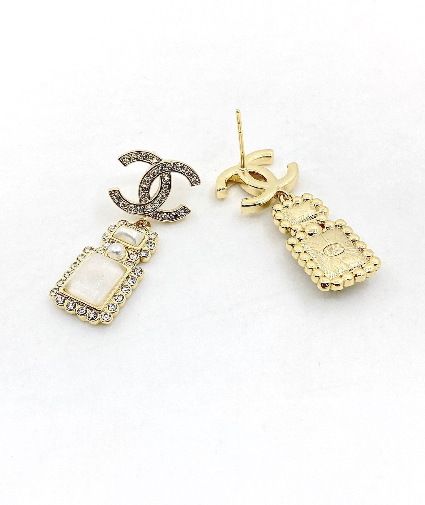 18K CC Perfume Bottle Earrings