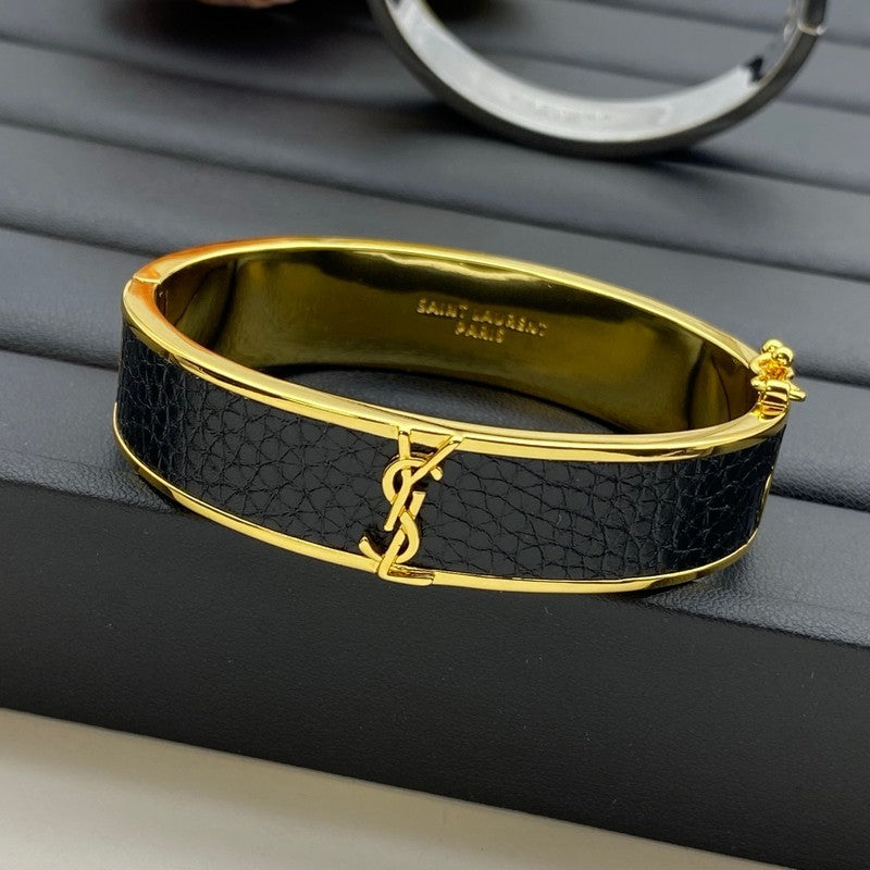 Saint Leather Gold Bracelet