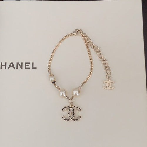 18K CC Black & White Logo Chain Bracelet