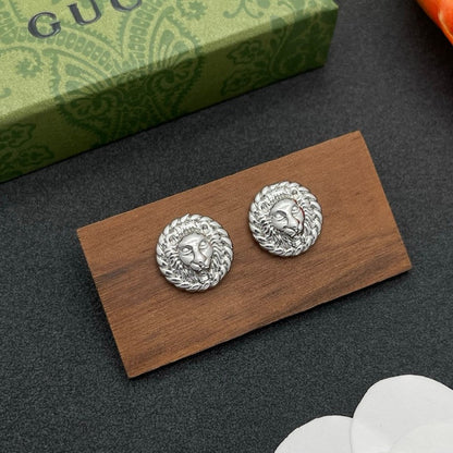 18K GG Lion Earrings