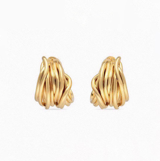 18k Balenciaga Gold Earrings