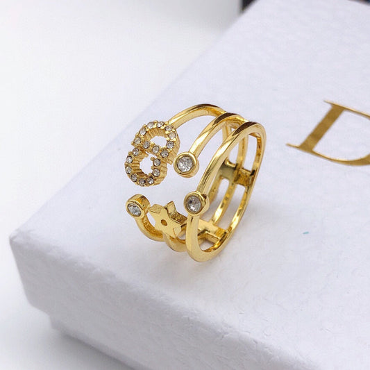 18K Dior CD Star Diamonds Ring