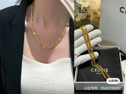 18K Triomphe Gourmette Chain Necklace