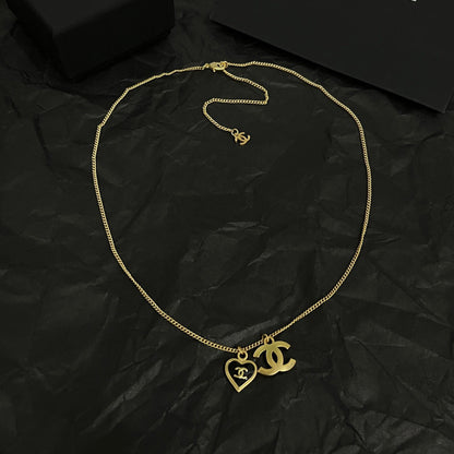 18K CHANEL Black Heart Necklace