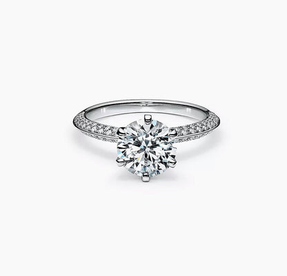 18K T Pavé Setting Engagement Ring