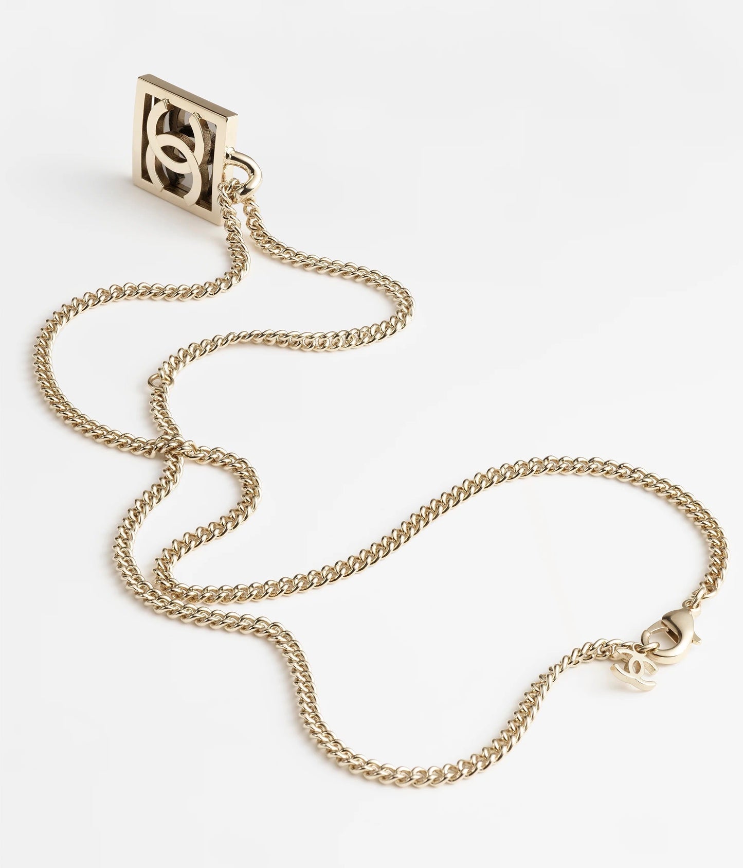 18K CC Square Logo Necklace