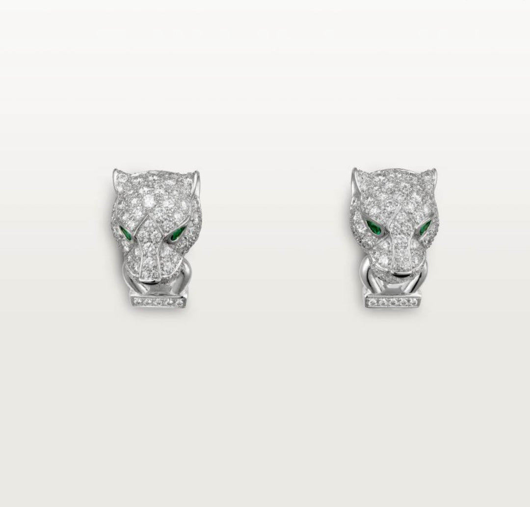 18k Cartier Panthère De Cartier Diamond Earrings