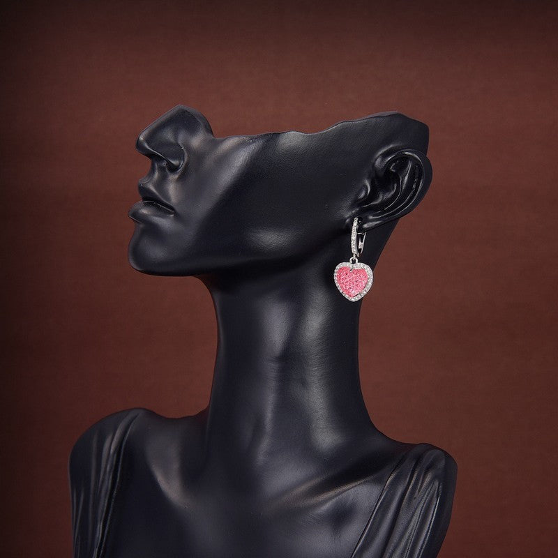 CE Triomphe Pink Heart Diamond Earrings