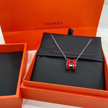 18K Mini Pop H Red Necklace