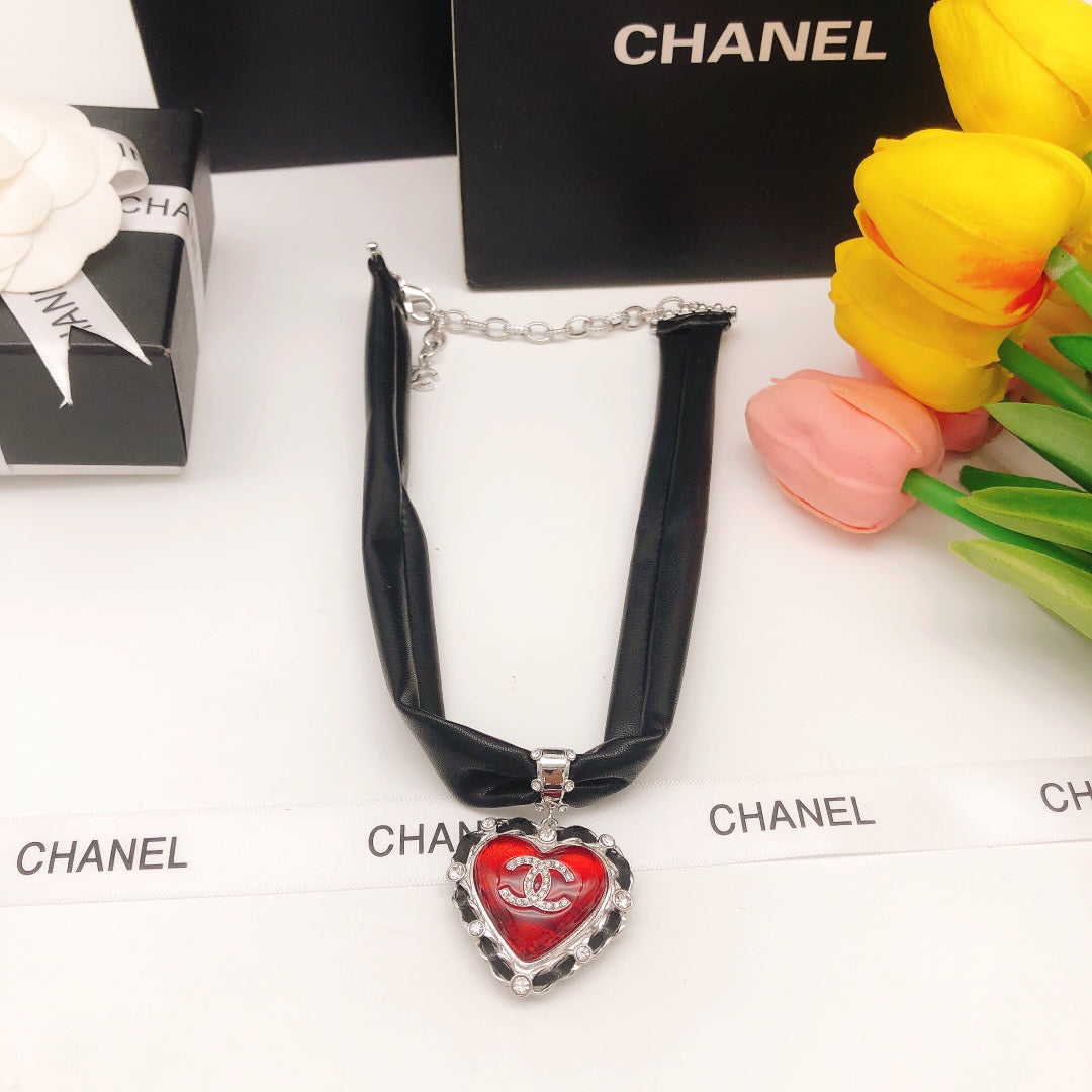 18K CC 2021 Leather Choker Necklace