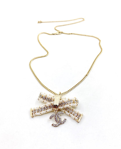 18K CC Bow Tie Necklace