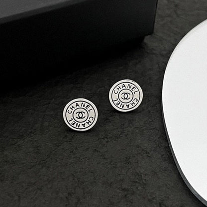 18K CC White Gold Earrings