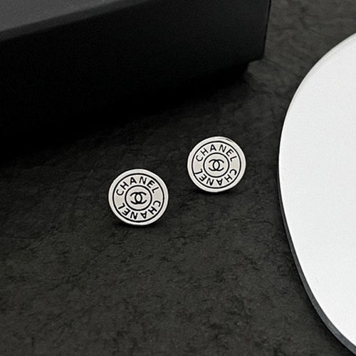 18K CC White Gold Earrings