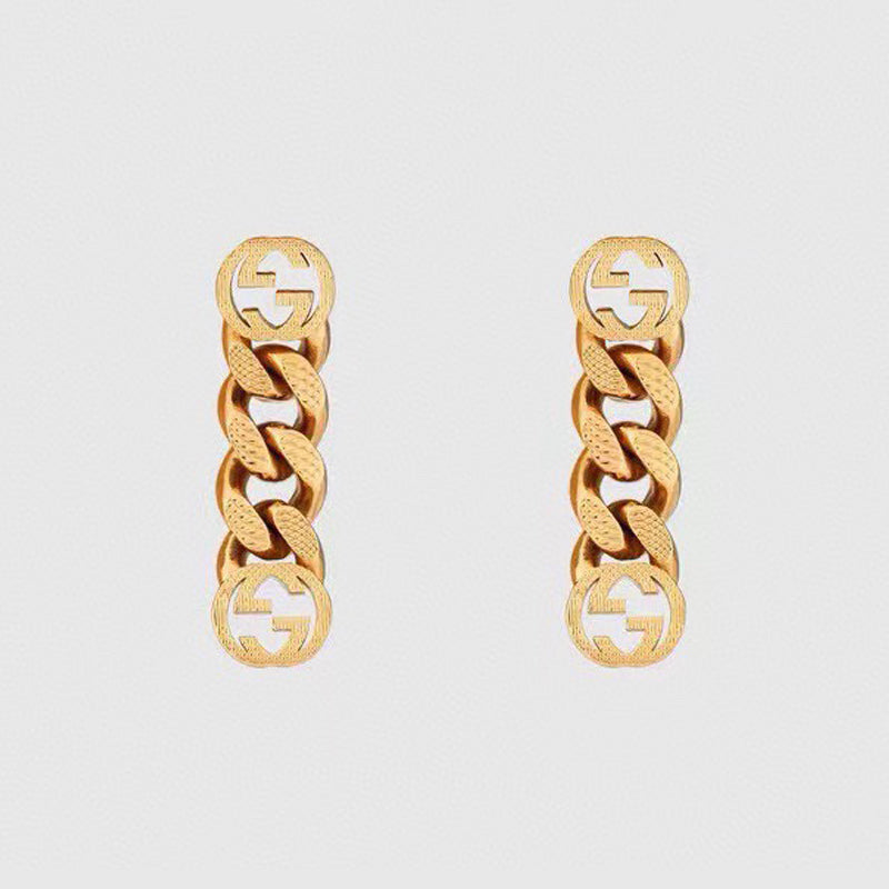 18K GUCCI GG Chain Earrings