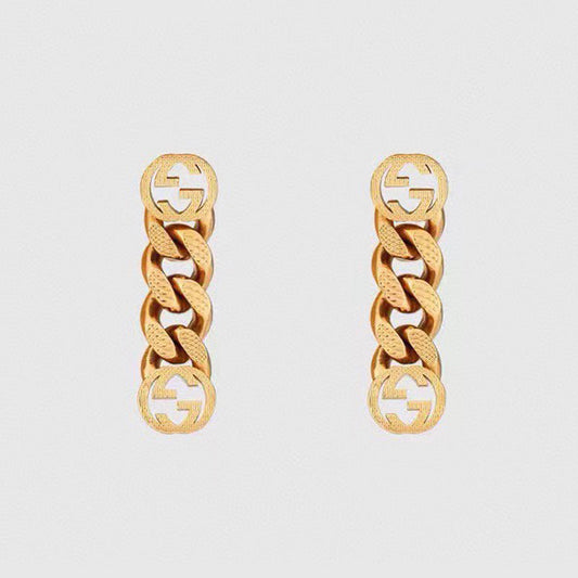 18K GUCCI GG Chain Earrings