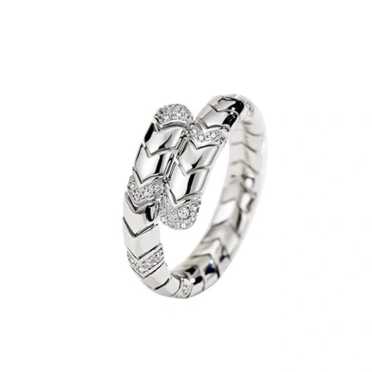 18K BV Serpenti Viper Pave Diamond Ring