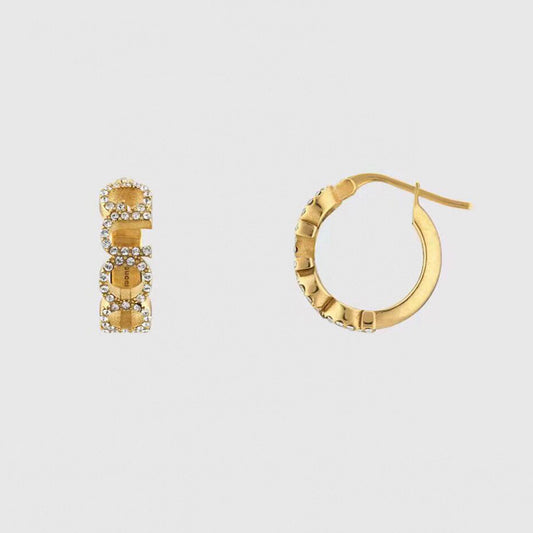 18K GUCCI Embellished Script Letter Earrings