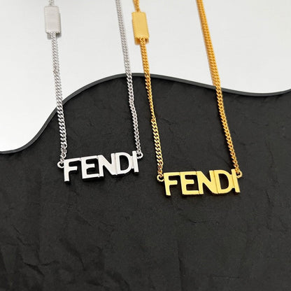 18K F Script Necklace