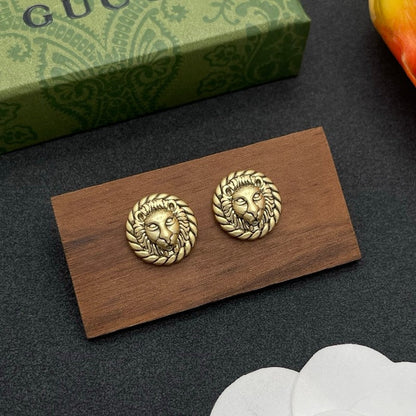 18K GG Lion Earrings