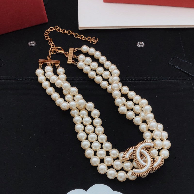 CC Pearls Choker Necklace