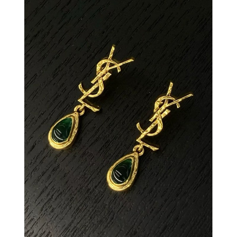 Saint Emerald Gold Earrings