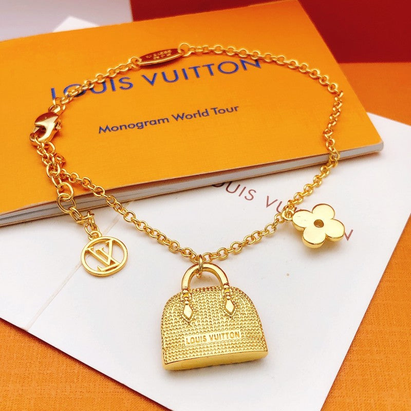 Louis White Bag Gold Bracelet