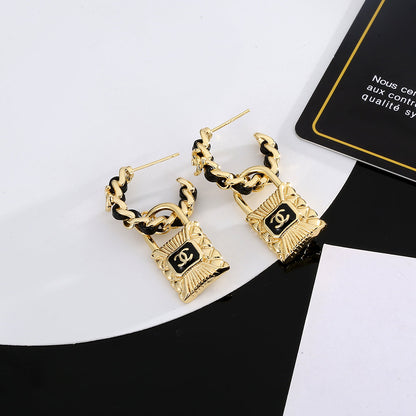 18K CC Lock Earrings