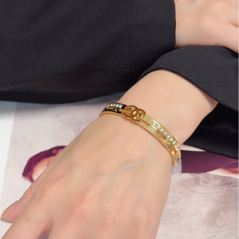 CC Pave Diamond Gold Bracelet