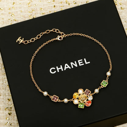 18K CC 26C Color Crystal Flower Bracelet