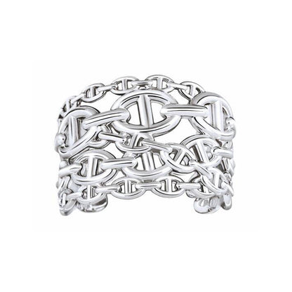 18K Hermes Chaine D'Ancre Wide Cutwork Bracelet