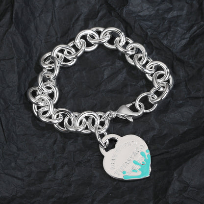 18K T Heart Tag Bracelet