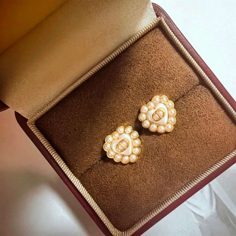 Petit CD Baroque Stud Earrings