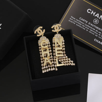 18K CC Letter Earrings